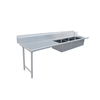 Commercial Soiled Dishtable Featuring Left Sink For Efficient Dish Prepping In A Restaurant Kitchen