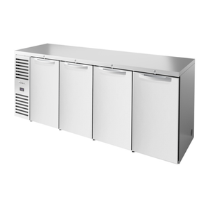 Réfrigérateur de bar arrière True 92" à quatre portes en acier inoxydable