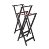 Mahogany Tray Stand For Professional Dining, Featuring A Polished Design And Reliable Support.