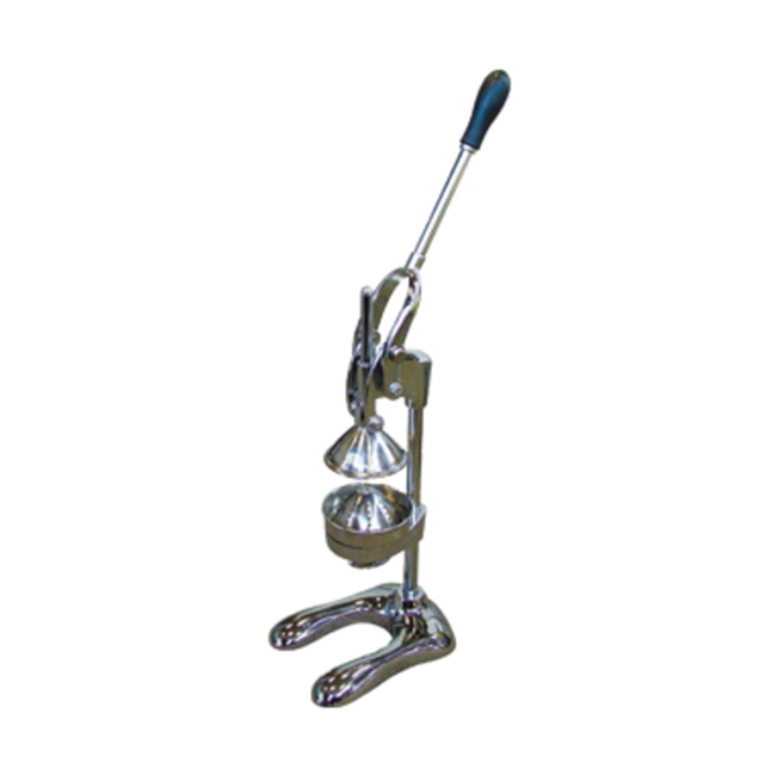 Alt Tag: Omcan 23575 Chrome Manual Crank Type Juicer for Bars heavy-duty chrome lever citrus juicer extractor for cafe and restaurant use