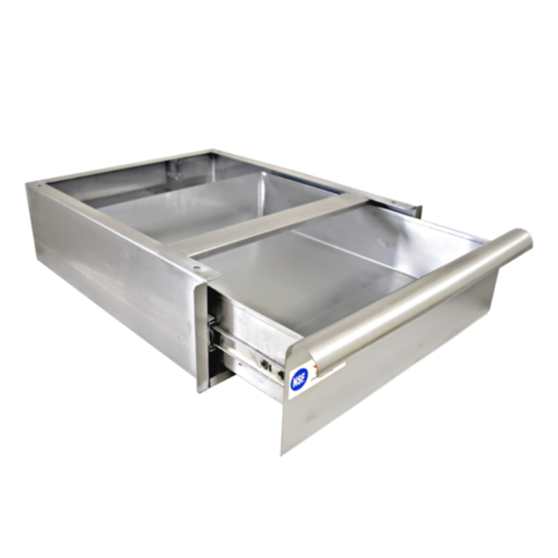 Alt Tag: Omcan 24579 Drawer for 30" Worktables stainless steel worktable drawer insert for 30-inch deep commercial kitchen tables