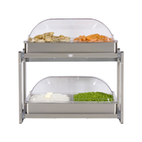 Cadco CMLB-24RT 23.25" Multi-Level Electric Buffet Server with Pans
