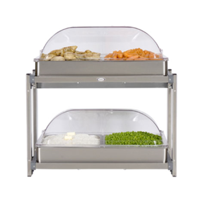 Cadco CMLB-24RT 23.25" Multi-Level Electric Buffet Server with Pans