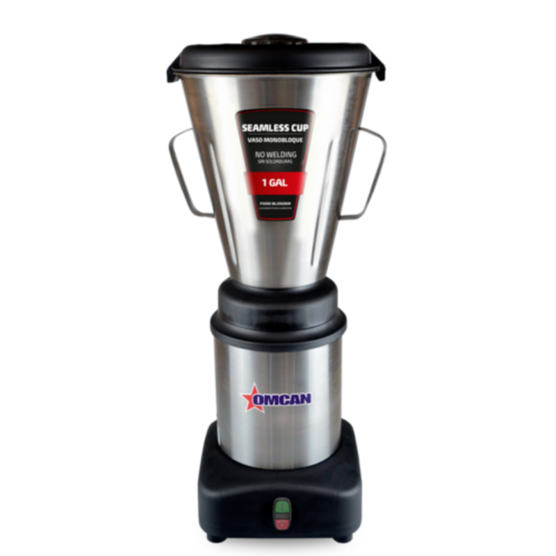 Omcan 48003 4 Liter Commercial Countertop Blender with Stainless Steel Cup, stainless seamless cup commercial blender front view