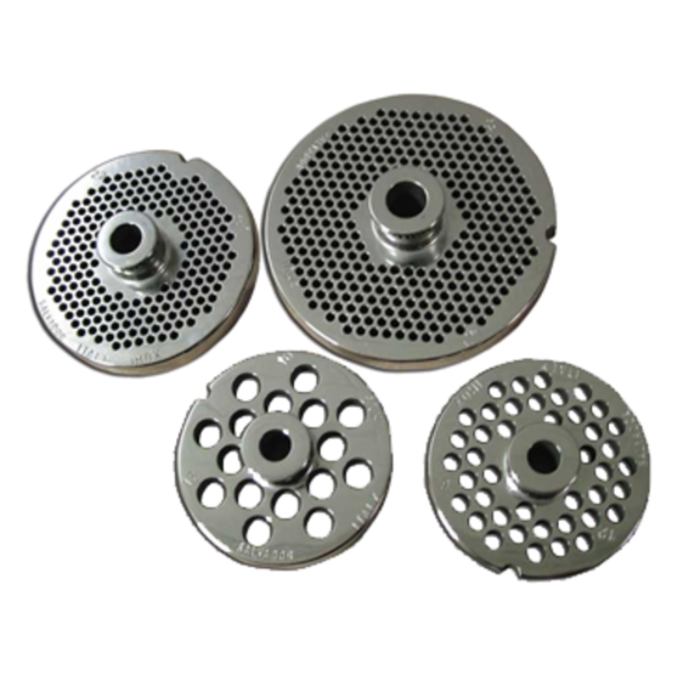 OMCAN 11208 European Style #32 Grinder Plate with Hub 1/4"