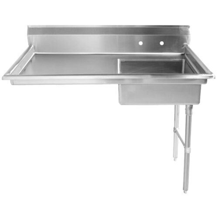 OMCAN 40190 Acier inoxydable de 48 pouces souillé pour vaisselle sous le comptoir, table à vaisselle côté droit, station de lavage de vaisselle avec évier et crédence