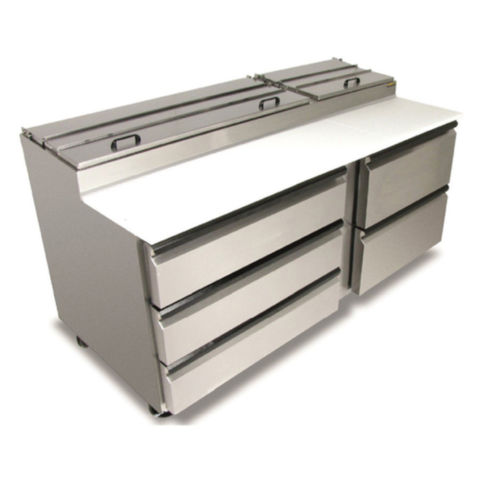 Silver King SKPZ72-EDUS3 72"W Refrigerated Counter Pizza Prep Table