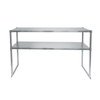 Atosa MROS-6RE 72-5/8"W Stainless Steel Double Tier Table-Mounted Overshelf for commercial kitchen use.