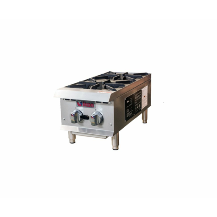 IKON IHP-2-12 12"W Countertop Gas Hotplate with 2 Burners