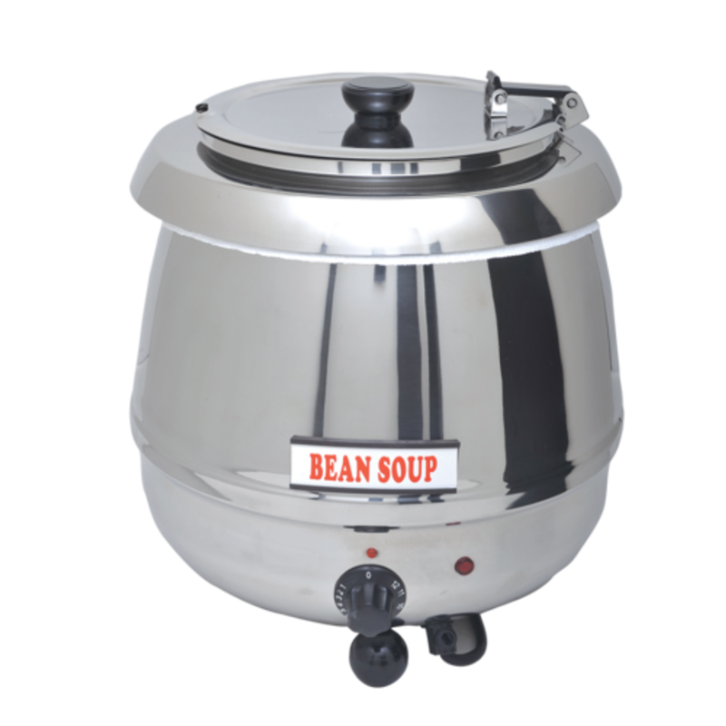 Stainless Steel Electric Soup Kettle For Bean Soup With Lid And Temperature Control Knob