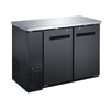 Omcan 50057 49-Inch Solid Door Refrigerated Back Bar Cooler With Stainless Steel Top and Two Doors