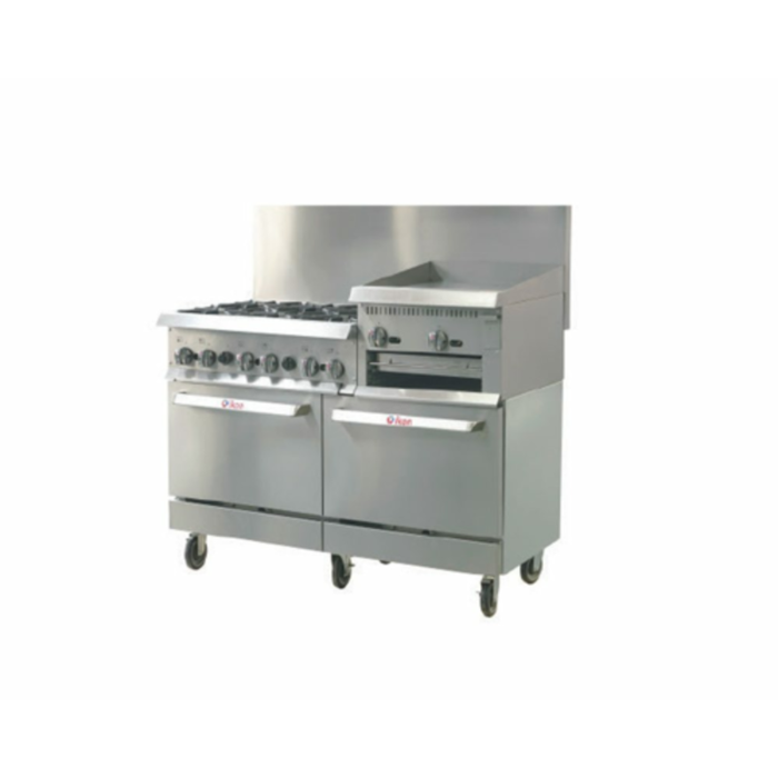 IKON IR-6B-24RG-60 60" Gas Restaurant Range with Griddle/Broiler