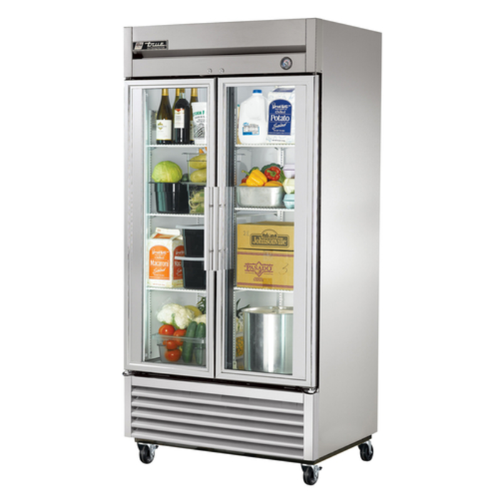 Réfrigérateur deux portes vitrées True T-Series de 100,6 cm de large