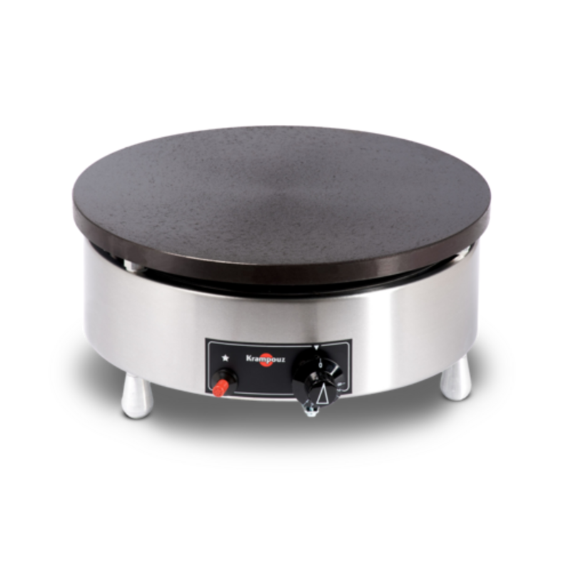 Krampouz CGBIP4P 15.75" Single Gas Crepe Maker Featuring A Round Frame And Stainless Steel Design