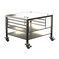 Alto-Shaam Oven Equipment Stand with wheels, sturdy design, and shelves for efficient kitchen organization.