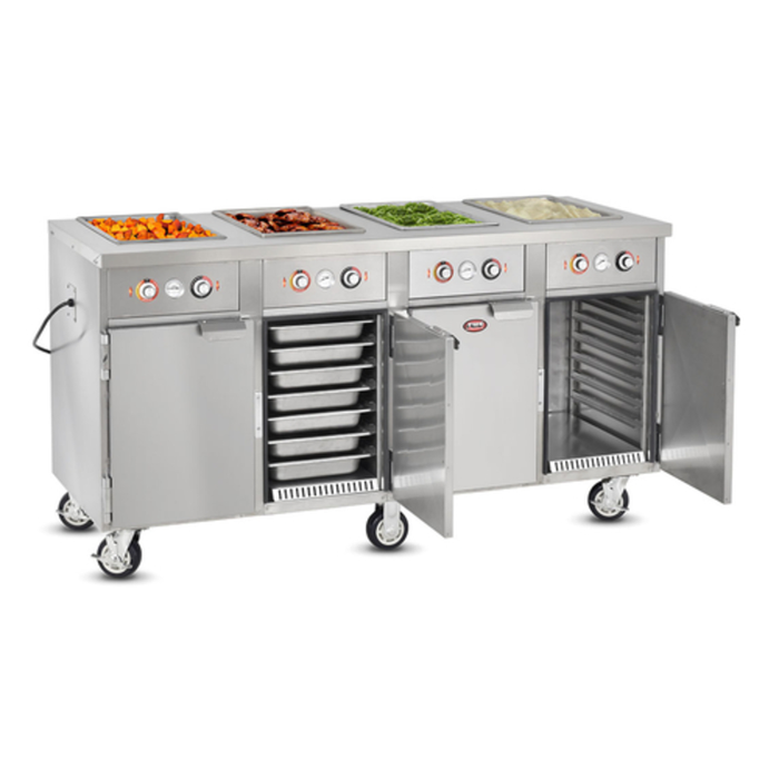FWE HLC-4W6-7H-28-DRN 68.75"W Mobile Electric Hot Food Serving Counter