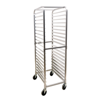Omcan 48059 5 Rack Mobile Aluminum Bun Pan Rack Commercial rolling aluminum bakery sheet pan rack with casters