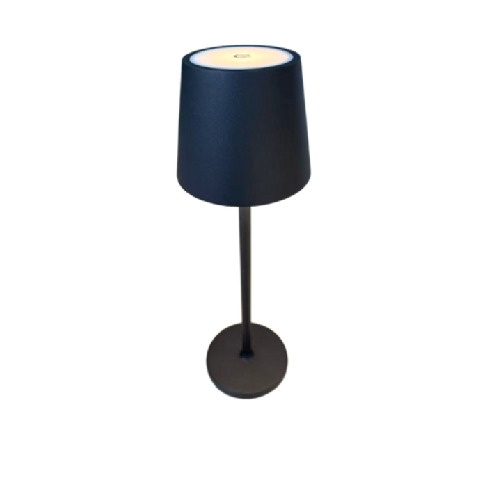 OMCAN 48507 Rechargeable LED Table Lamp 3.9" Diameter Black