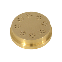 Alt Tag: Omcan 13259 Bronze Pasta Die for 3mm N.59 Bucatini Pasta, round bronze die plate with bucatini extrusion holes