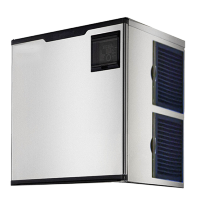 Commercial Full Cube Ice Machine showcasing a sleek stainless steel design for efficient ice production.