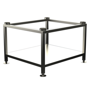 Combi Oven Stand With Shelf Designed For Stability In Commercial Kitchens, Made Of Durable Stainless Steel.
