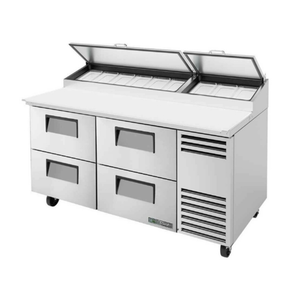 True Manufacturing TPP-AT-67D-4-HC 67.38" Refrigerated Pizza Prep Table