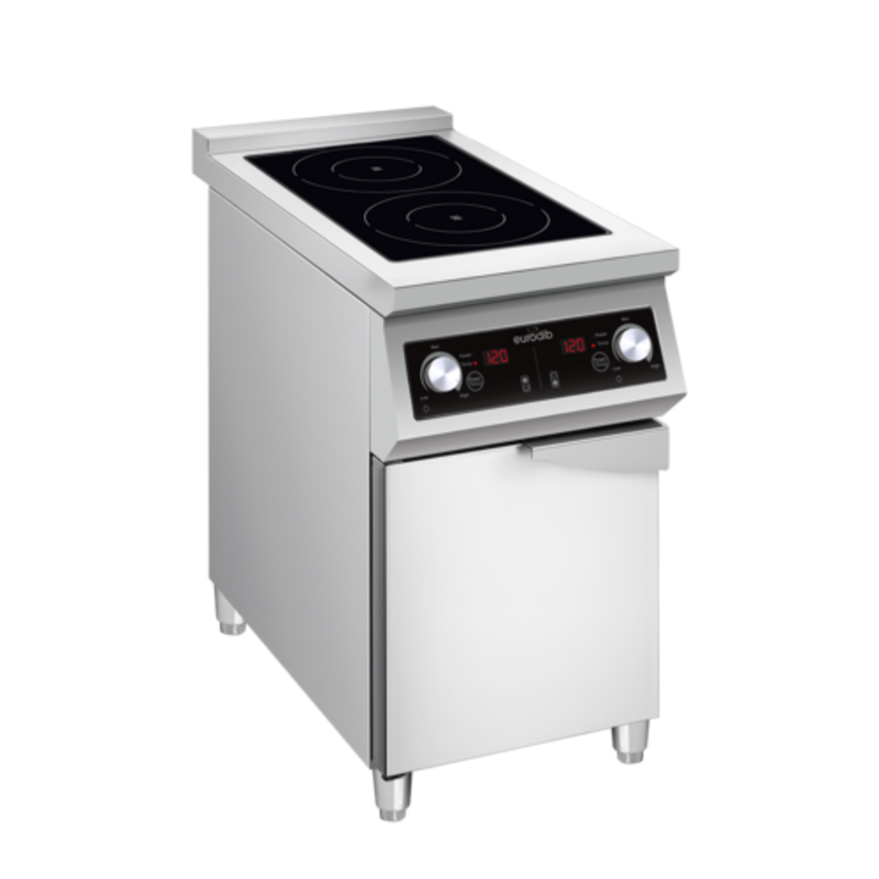 Eurodib FCIHD235D3PH 15.7"W freestanding dual zone induction range cooktop, a commercial freestanding induction cooktop.