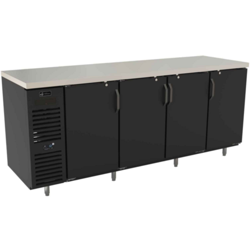 Versa Premier CBBDR4-28-92VCP 92" Wide Back Bar Refrigerator With Four Doors And Front Ventilation System