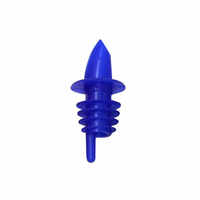Alt Tag: Omcan 80851 1 oz Ball Bearing Liquor Pourer for Precise Pouring blue 1 oz liquor bottle pour spout bar accessory