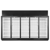 Five Glass Door Merchandiser Refrigerator Featuring A Black Exterior And White Interior For Product Display.