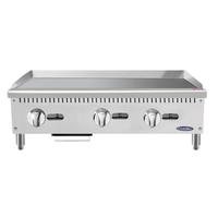 CookRite ATMG-36 Heavy Duty Gas Countertop Griddle With Four Knobs And Stainless Steel Finish