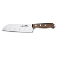 Victorinox 6.8520.17 7" Santoku Knife with Granton Blade Wood Handle