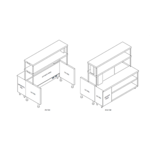 Randell RCRBP-52.5 52.5"W Modular Chef Service Counter Work Table