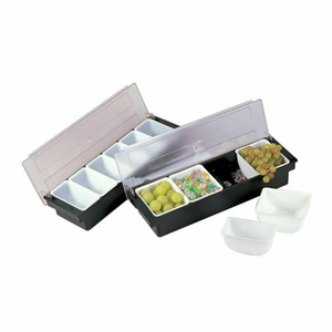 Omcan 80592 20"W Bar Condiment Holder with 6 Compartments