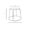 Refrigerated Pizza Prep Table Dimensions Showing 7 Inch Height, 7.5 Inch Width, And 9.5 Inch Bottom Diameter