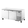 67-inch Undercounter Reach-In Refrigerator with Solid Doors and Stainless Steel Finish, Ideal for Kitchen Storage.