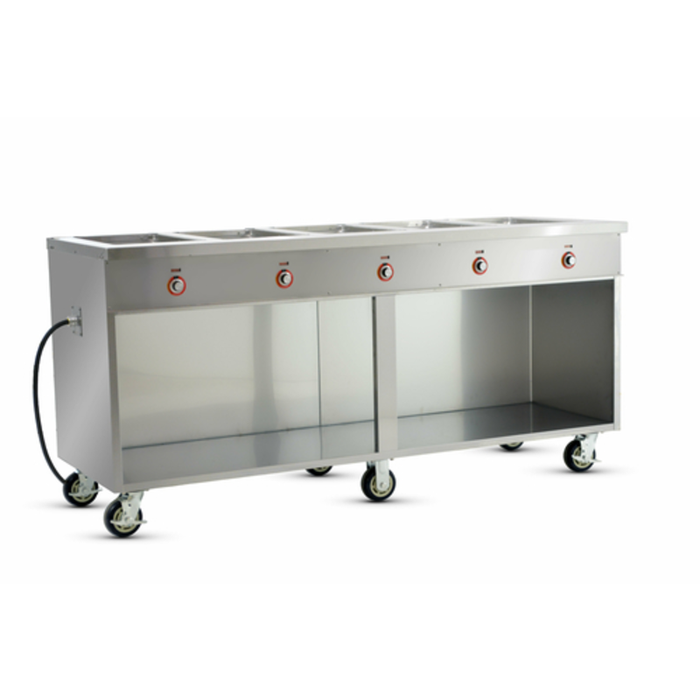 FWE HLC-5W6-1-DRN 77.5" Electric Mobile Hot Food Serving Counter