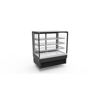 Arctic Air 60-Inch Black Refrigerated Square Glass Display Case