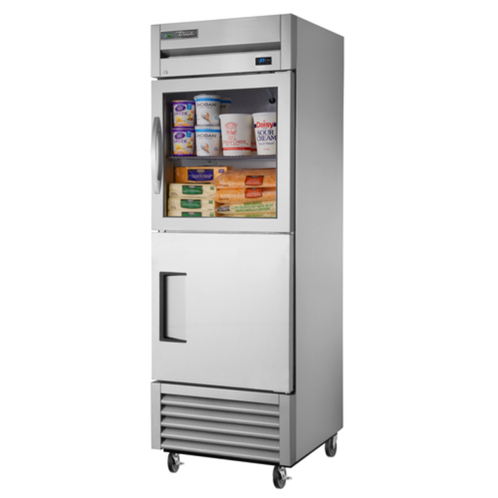 Réfrigérateur vertical en acier inoxydable à demi-porte True T-Series 27 pouces