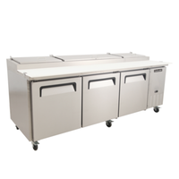 Celcold CPP9412 94" Three-Door Refrigerated Pizza Prep Table 32 cu. ft.