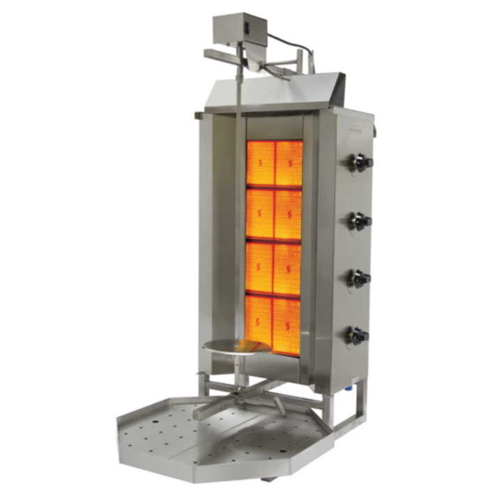 Eurodib VGB4 176 lbs. Capacity Vertical Gas Gyro Broiler With Stainless Steel Surface