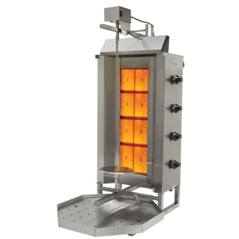 Eurodib VGB4 176 lbs. Capacity Vertical Gas Gyro Broiler With Stainless Steel Surface