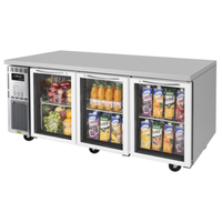 Turbo Air JUR-72-G-N 70-7/8"W Glass Door Undercounter Refrigerator