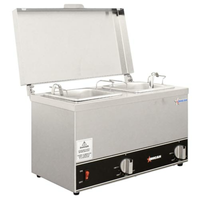 Omcan 44182 5.28 Qt. Countertop Double Pot Food Topping Warmer