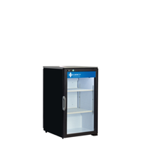 QBD DC6LP-HC 20.5-Inch Black Countertop Merchandiser Refrigerator Stainless Top