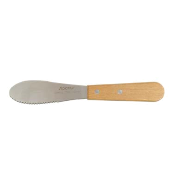 Adcraft WSS-4 Sandwich Spreader 7" Stainless Steel Wood Handle