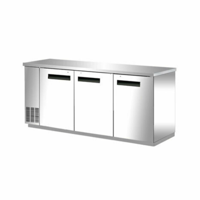 Réfrigérateur de bar arrière à trois sections EFI Sales CBBSDR3-72CC, 72,8" de large