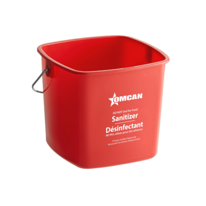 Omcan 81019 6 Qt. Red Polyethylene Sanitizing Solution Pail