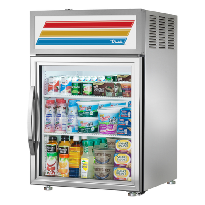 Réfrigérateur de comptoir compact True Manufacturing GDM-05-S-HC de 24 pouces avec vitrine de présentation