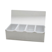 SSCH-4 Bar Condiment Holder 12" Wide 4-Compartment Stainless Steel Dispenser